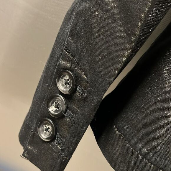 NWT Coldwater Creek Black Gold Metallic Embroidered Riding Jacket 12 misses - Picture 8 of 11